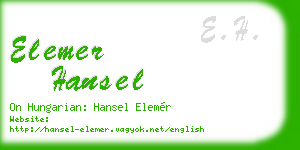 elemer hansel business card